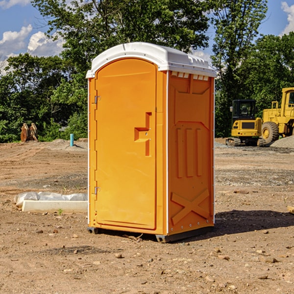 how often are the portable restrooms cleaned and serviced during a rental period in Randolph OH